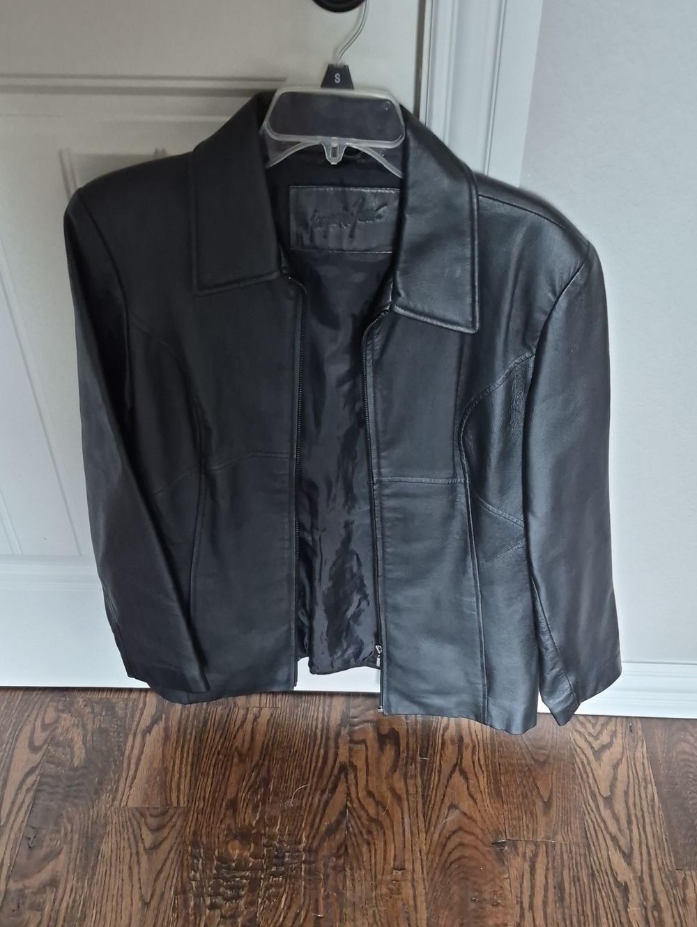 Jacqueline Ferrar Black Leather Zip-Front Jacket